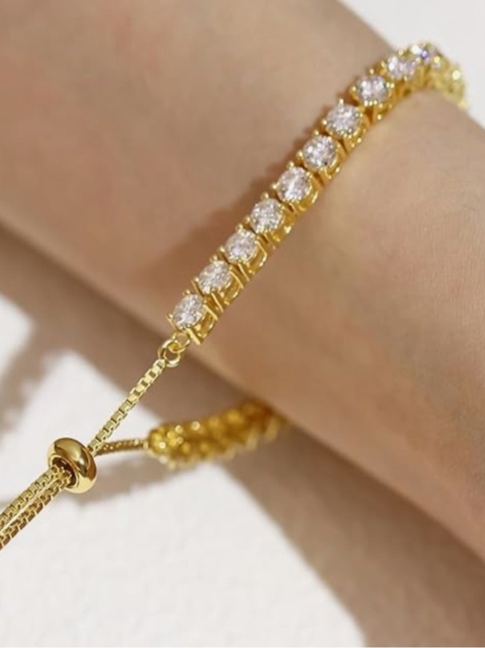 Celeste Luxe Crystal Tennis Slider Bracelet - Picture 2 of 6